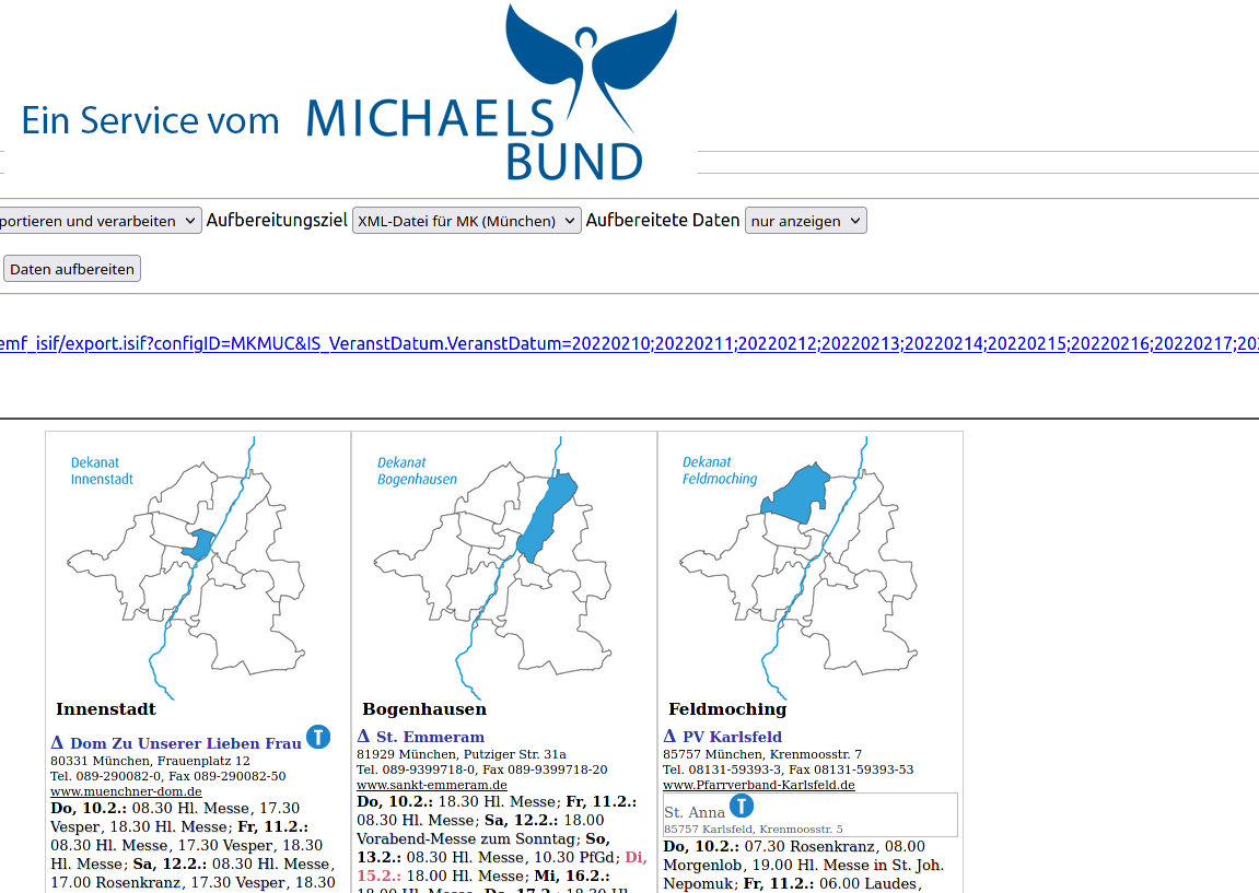 Screenshot aus DS-Modul Münchner Kirchenzeitung
